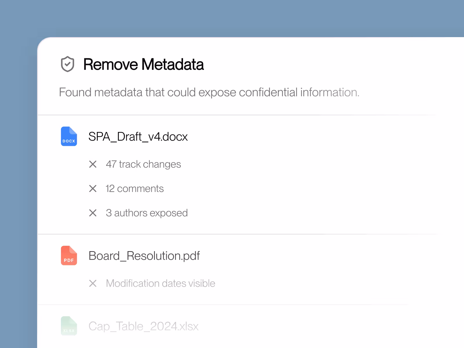 Eliminate metadata risks before sending (beta)